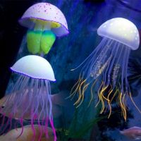 12PCS Sea Moon Luminous Simulation Jellyfish Simulation Jellyfish Silicone Simulation Jellyfish Wholesale Silicone Fluorescent Luminous Floating Fish Aquarium Decoration