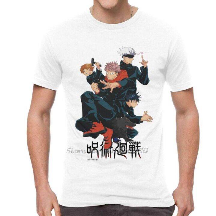 เสื้อยืดสีขาวผู้หญิง-jujutsu-kaisen-ทีม-satoru-gojo-เสื้อยืดแมนเนนนิววิเกอิดเสื้อยืด-korte-mouw-katoen-อะนิเมะมังงะเสื้อ