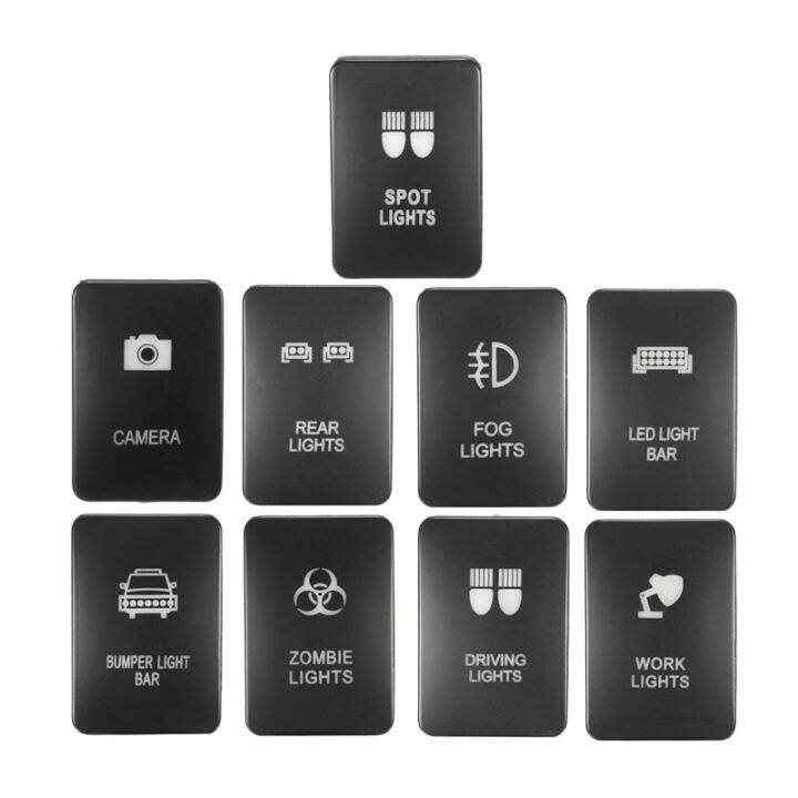 12V LED Car Light Switch Car Dashboard Button Connector LED Illuminated