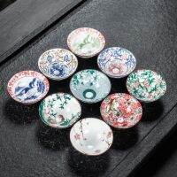 Conjuntos de café e chá cerâmica xícara de chá pintados à mão porcelana chinês kung fu copo drinkware osso china colapsible copo