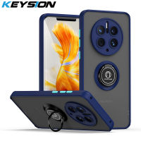 KEYSION ฝาหลังเคสสำหรับหัวเหว่ยสีด้านสำหรับ Huawei Mate 30 Pro 5G ขาตั้งแหวนใส Pro 40 Pro