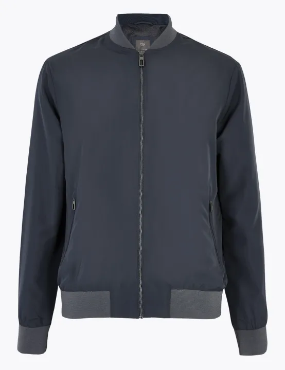 Marks & Spencer Men's Bomber Jacket with Stormwear™ (Navy) | Lazada PH