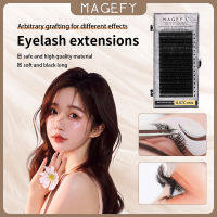 MAGEFY ผสมความยาวขนตาปลอม Single Air Grafted Eyelashes C-degree Curling False Eyelashes Black Eyelash Extension