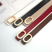 【CW】 2021 Punk White Leather Belts for Women 39;s Designer Waist Belts Gold Metal Buckle Strap for Ladies Jeans Wild Black Belts Female