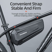 ROCKBROS Hard Shell Bicycle Bag MTB Road Bike Bag Carbon Pattern Waterproof Top Tube Bag Cycling Saddle Bag 1.5L High Capacity.กระเป๋า