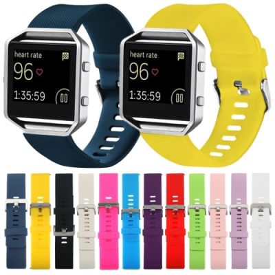 DIYLooks For Fitbit Blaze Watch สายนาฬิกาซิลิโคนพื้นผิวเฉียงขนาดใหญ่ยาว: 17-20ซม.