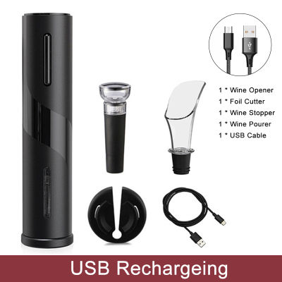 Electric Wine Opener Rechargeable Automatic Corkscrew Creative Wine Bottle Opener with USB Charging Cable Suit for Home Use