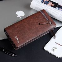 Mens Leather Zip Long Wallet ID Credit Card Holder Purse Clutch Handbag