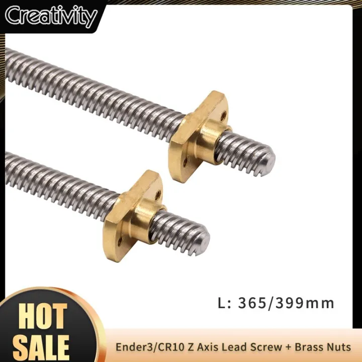 1PC Lead 8MM 365/400/515MM Ender3 V2 Z Axis Rod Lead Screw+Brass Nuts