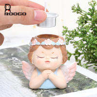 Roogo European Style Angel Candleholder Home Decor Polyresin Candlestick Using For Romantic Dinner Or Festival Celetin