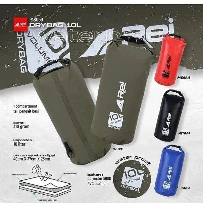 Rei Dry Bag 10L Arei Knatong Kering Hijau Lazada Indonesia