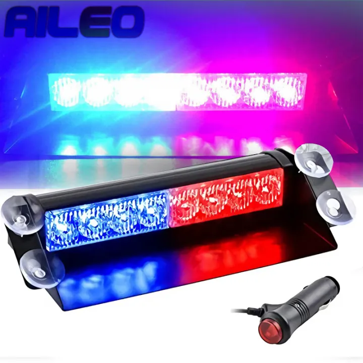 Red and Blue Law Warning Strobe Lights with Suction Cups Warning Signal
