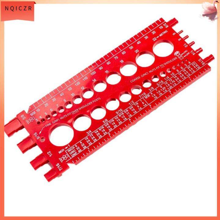 NQICZR Inch Metric Bolt Nut Thread Checker Red Thread Tester Bolt Gauge