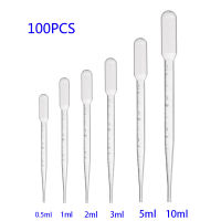 100PCS พลาสติก Pipette 1/2/3/5 ML Lab Pipette พลาสติกทิ้งพร้อมสำเร็จการศึกษาคอนเทนเนอร์ liquid Dropper อุปกรณ์ Pipette-Yueyue