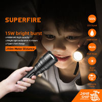 SupFire C8-H 15วัตต์ไฟฉายที่มีประสิทธิภาพ1865026650ไฟฉาย LED ค่าใช้จ่าย USB ตั้งแคมป์ตกปลาล่าสัตว์โคมไฟป้องกันตัวเองกันน้ำ