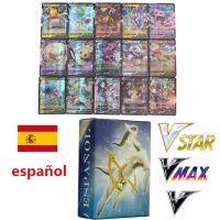 การ์ดโปเกมอน64ชิ้น Español Francaise ตัวอักษรมาใหม่ล่าสุด Vstar Vmax โฮโลแกรมเกมไพ่เงาของเล่นเด็ก Castellano