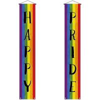 Gay Pride Day Couplet Outdoor Happy Porch Banner LGBT Month Prom Rainbow Door Wall Sign Party Decoration Supplies Hot Selling  Power Points  Switches