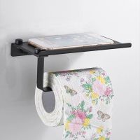 Wall Mount Toilet Paper Holder Stainless Steel Bathroom Roll Paper Phone Holder Self Adhesive Towel Rack Shelf Accessories Docks Stands