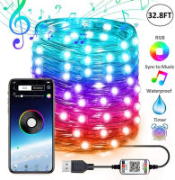 USB LED String Light App Control String Lamp Waterproof Outdoor Fairy Lights for Christmas Tree Decor Bluetooth-compatible