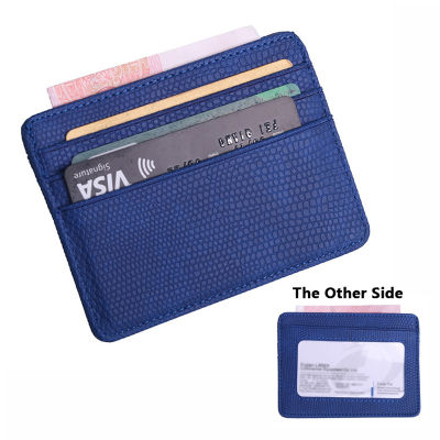 Small Mini Travel Lizard Pattern Leather Bank Business Id Card Holder Wallet Case For Men Women With Id Window 2020 New