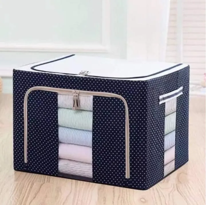 【Soft Lip Shop】24L Storage Box Oxford Steel Frame Storage Box Clothes Storage Box Lazada PH