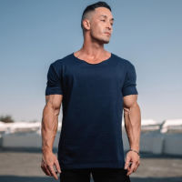 （Ready Stock）? Muscle Fitness Mens Spring And Summer New Sports Leisure Loose Rough Neckline Short Sleeve Cotton T-Shirt Wholesale YY