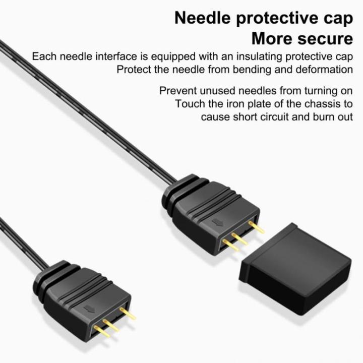 สายสายไฟพ่วงฮับตัวแยกพัดลม-argb-5v-3-pin-สำหรับการต่อขยายเมนบอร์ด-arbb-sync-hub