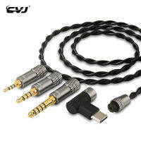 CVJ Hato สายหูฟังโทรศัพท์เฉพาะเกมชนิด C/3.5หูฟังเกม MM Audio Plug สายอัพเกรดพร้อม ° 360รอบทิศทางสายหูฟังไมโครโฟน HD สำหรับ IEM เสียงปิ๊กอัพเล่นเกม