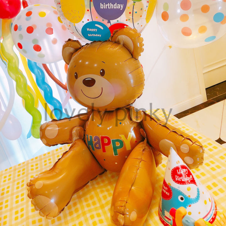 พร้อมส่ง-ลูกโป่งฟอยด์-น้องหมีhappy-พร้อมส่งในไทย-bear-ballon