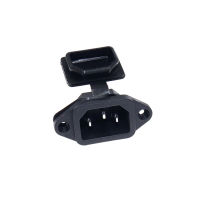 2Pcs IEC320 C14 Inlet AC Power Socket Black + ยางกันน้ำ10A 250V