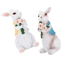 Child Free Ornament Resin Easter Figurine Rabbit Decorations Bunny Gifts Kids Adorn Adornment Desktop Spring Home