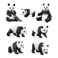 7-Pcs Panda Decor Animal Figurines Solid Panda Birthday Decorations Toy Set Miniature Model Accessories Ornaments for Home Garden Decor ingenious