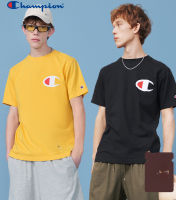 เสื้อยืดแขนสั้น Champion ใหม่สีขาวทึบผ้าฝ้ายคอกลมคู่แฟชั่นของผู้ชายแฟชั่น