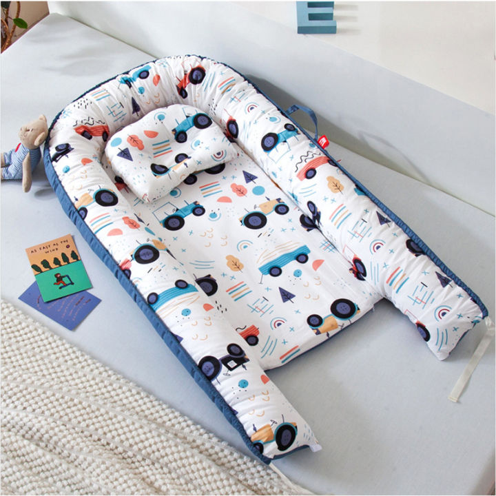 nest-with-pillow-portable-crib-cotton-cradle-for-newborn-baby-bed