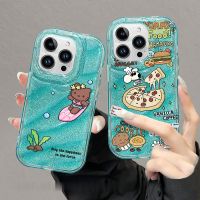 เคสสำหรับ IPHONE15 15PRO 15PROMAX IPHONE14 14PLUS 14PRO 14PROMAX IPHONE 13 PRO MAX IPHONE 12 PRO MAX 11 PRO MAX IPHONE7 PLUS IPHONE8 PLUS พรีเมี่ยมความรู้สึกบุคลิกภาพช่องการ์ตูนน่ารักสีฟ้าด้านล่างกลิตเตอร์ Kt แมวป้องกันการหล่นเคสโทรศัพท์