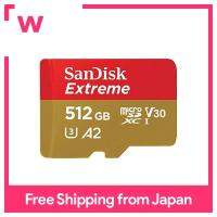 SanDisk การ์ด UHS-I MicroSDXC 512GB ประเภทซูเปอร์ความเร็วสูงสุดขีด (อ่านได้สูงสุด190เมกะไบต์/วินาทีเขียนได้130เมกะไบต์/วินาที) SanDisk Extreme สินค้าแพคเกจ SDSQXAV-512G-GN6MN ต่างประเทศ