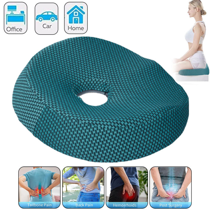 Donut Pillow for Tailbone Pain-100% Memory Foam Hemorrhoids Pain Relief  Office Chair Cushion for Back, Sciatica, Orthopedic Surgery Recovery