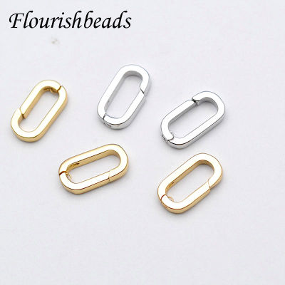 10pcslot Snap Oval Shape Spring Clasps Hooks Gold Silver Plated for DIY Keychain Neckalce Bracelet Jewelry Making Supplies