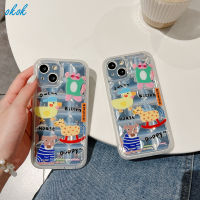 OKOK เคสโทรศัพท์ IMD รูปสัตว์สำหรับ iPhone 14 13 12 11 Pro Max Mini XS XR 8 + 7 Plus เคสนิ่มโปร่งใสพร้อมเลนส์คลุมทั้งหมดปกป้องกล้องเคสโทรศัพท์แฟชั่นซิลิโคนผู้ขายชั้นนำ