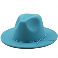 ใหม่ผู้หญิงปีกกว้าง Fedora หมวกขนสัตว์รู้สึกด้านบน jzaa หมวกแฟชั่นพรรคปานามา trilby Fedora หมวก wholesales