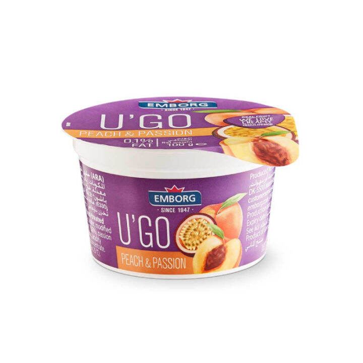 Emborg U'Go 0.1% Fat Peach & Passion Fruit Yogurt (100g) | Lazada PH