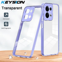 KEYSION เคสเกราะกันกระแทกใสสำหรับ TPU ซิลิโคนแบบใส OPPO Reno 8 5G + PC ฝาหลังโทรศัพท์แบบ2 In 1สำหรับ OPPO Reno 8 5G