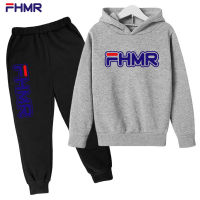 เสื้อสเวตเตอร์และกางเกงมีฮู้ด FHMR ชุดเสื้อผ้ากีฬาเด็กชายเด็กหญิงเด็กใหม่ฤดูใบไม้ผลิแขนยาวกางเกงผ้าฝ้าย3-16ปี2ชิ้น0000