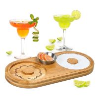 Salt Rimmer Set Bamboo Barkeepers Salt Box Sugar Rimmer for Bar Party,Home Bar Accessories for Tajin Seasoning