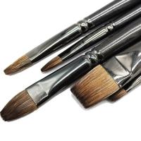 Professional Squirrel Hair Painting Brush Oil Painting Art School Supplies Pen Flat Paint Brush For Gouache Painting Drawing Set Artist Brushes Tools