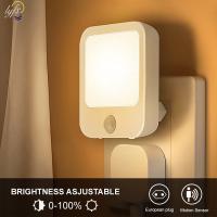 ◘✶ Night Light Motion Sensor With LED Light EU Plug Lamps ChildrenS Night Light Wireless Night Lamp For Bedside Table Bedroom