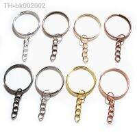 ⊕ 20pcs/lot Key Ring Key Chain ( Ring Size 25mm) Fashion Gold colors Rhodium Silver Plated 50mm Long Round Keychain Keyrings