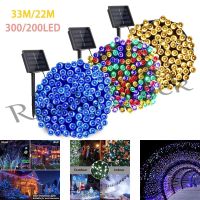 【hot sale】 ✈♀ B28 Solar Outdoor Lights Waterproof Solar String Lights 8 Modes Solar Twinkle Fair Lights for Christmas Garden Holiday Wedding Decoration(33M/22M/12M300/200/100LED)