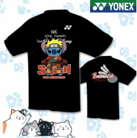 YONEX 2023ใหม่เสื้อยืด "ตะเข็บ" เสื้อยืดลายอักษรจีนหลวมเสื้อแบดมินตันแขนสั้นของเด็กแห้งเร็วแบบกำหนดเองระบายอากาศได้สำหรับผู้ชายและผู้หญิง