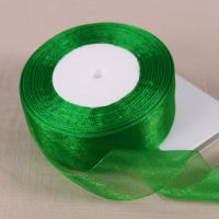 12mm 15mm 20mm 25mm 40mm 50mm Green Transparent Organza Ribbons DIY Crafts Fabric Christmas Wedding Birthday Party Decoration Gift Wrapping  Bags